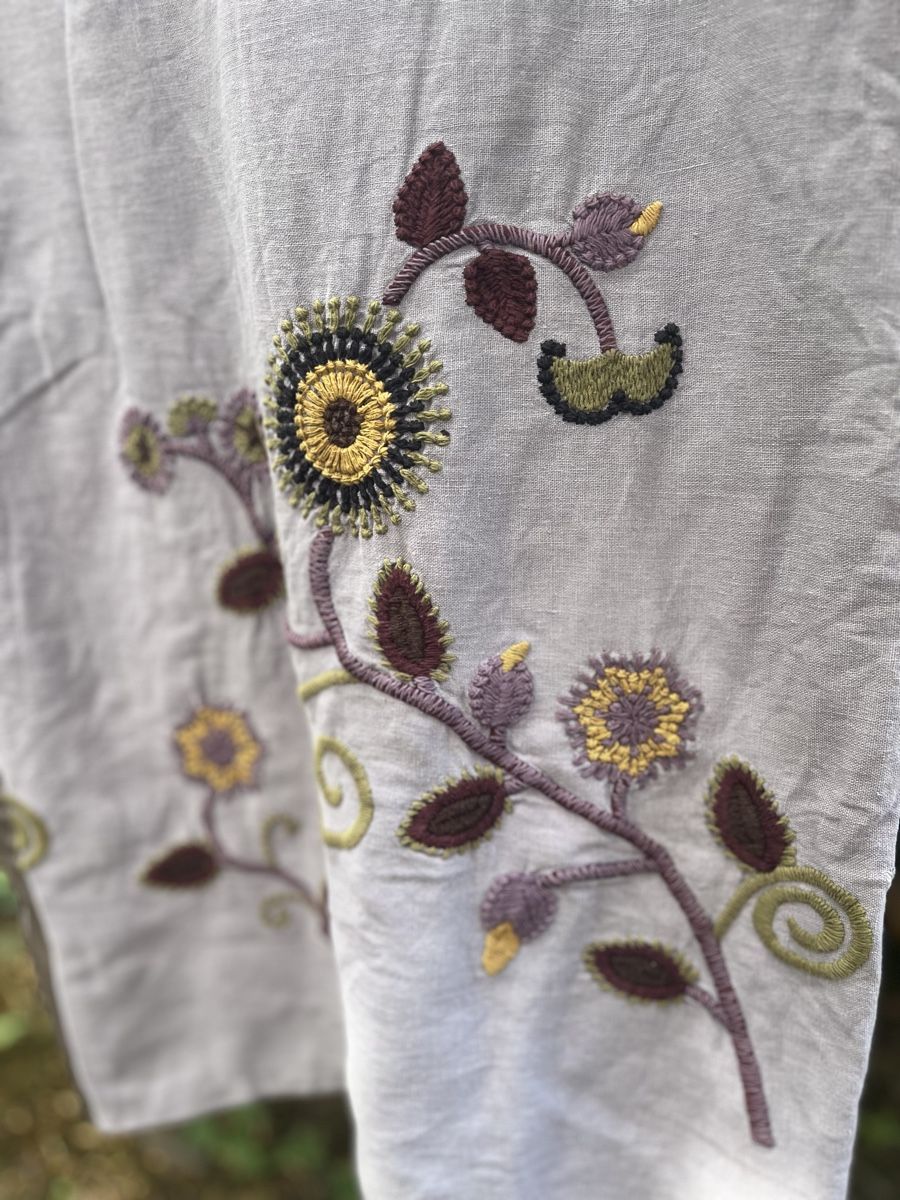 Vestiti: Linen Kleid mit Blumen, gross S – Usato da Basel venduto da hal_s2bt 1