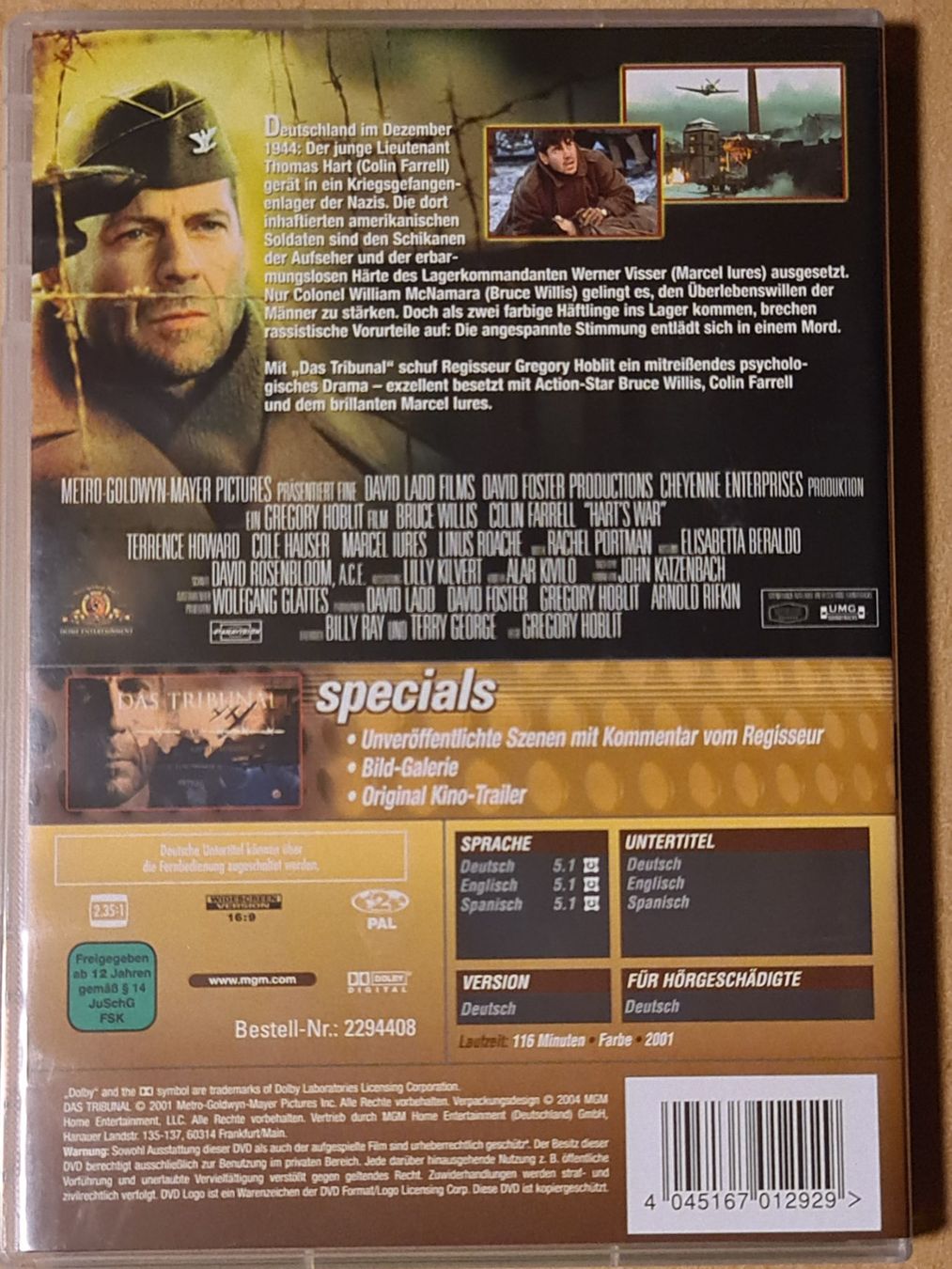 Tutti i DVDs: DVD "Das Tribunal" mit Bruce Willis, Top Zustand! – Usato da Dintikon venduto da Vexi 1