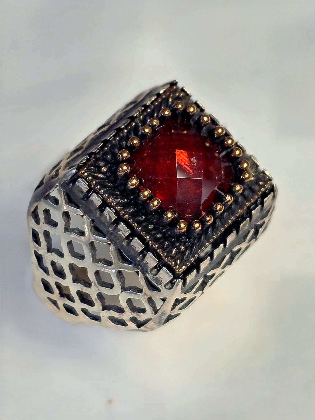 Bagues: Granat Silber Ring – Neuf (Voir description) à Zürich par adriben 9