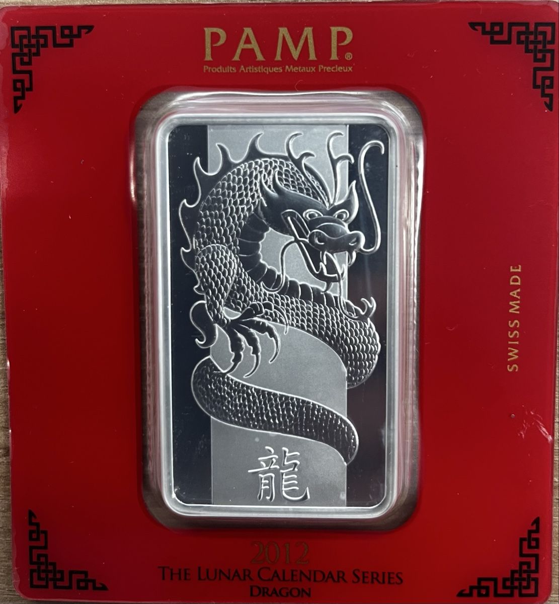 Pamp Edelmetalle: PAMP Silberbarren 100g Lunar Drache 2012  – Neu (gemäss Beschreibung) aus Safenwil von reppto63