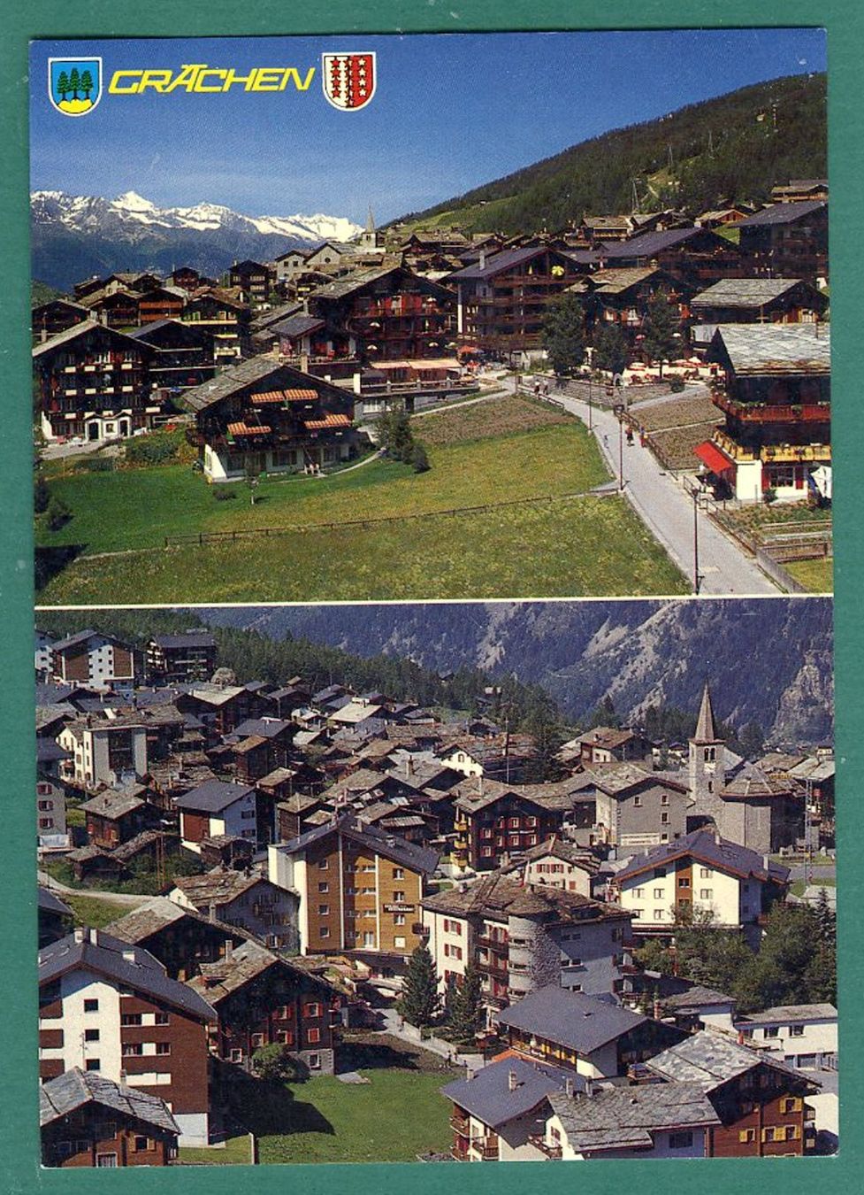 Ansichtskarten: Grächen VS, 2 Ansichten, 1990, gelaufen, Grossformat – Gebraucht aus Sargans von Hausi1951