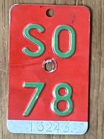 SO 78 - VELONUMMER - FAHRRADSCHILD - PLAQUE DE VELO - SO 78