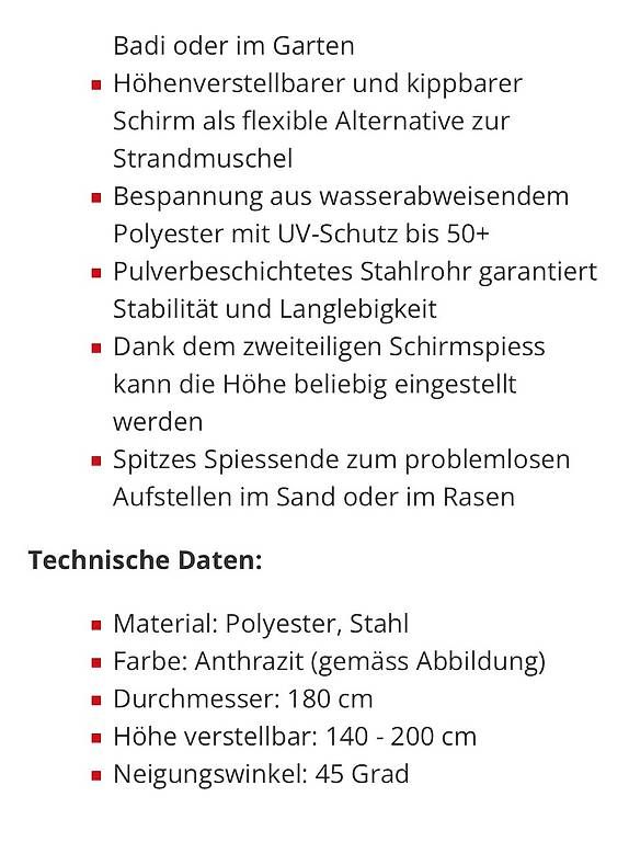 Gonser Ombrelloni: Sonnenschirm / Strandschirm – Usato da Kreuzlingen venduto da Tronc59 4