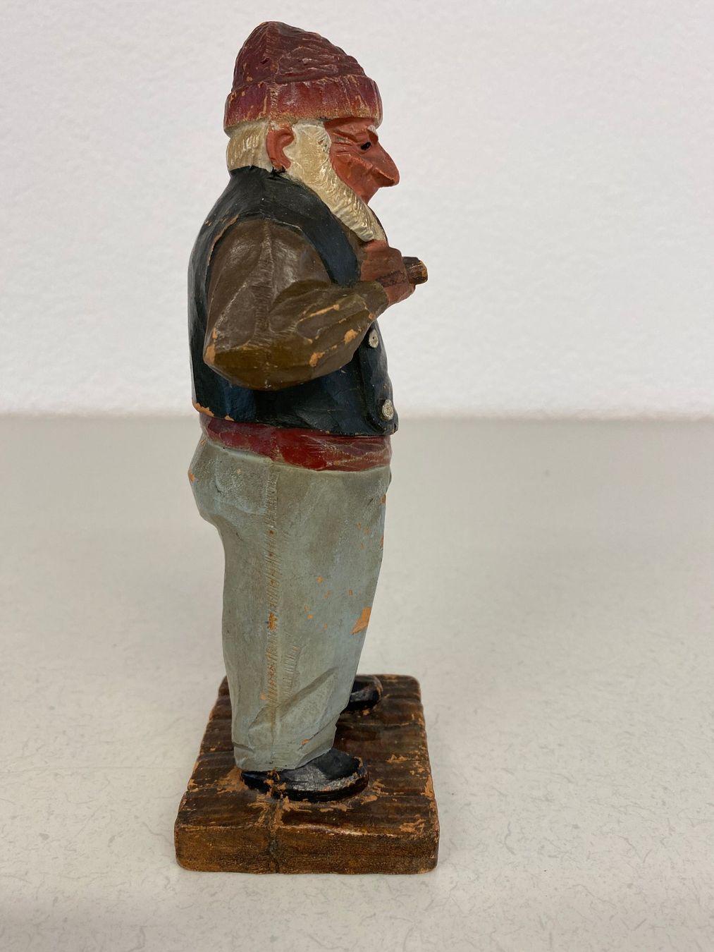 Statuette: Vintage handgeschnitzte Holzfigur, Älpler mit Backpfeife – Usato da Niederhelfenschwil venduto da Chleeblatt1938 2