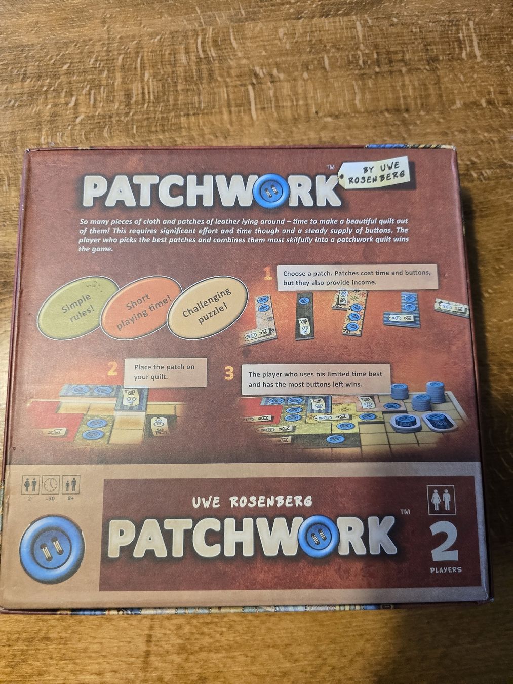 Giochi: Patchwork Uwe Rosenberg Brettspiel guter Zustand – Usato da Zürich venduto da smbebaye 1