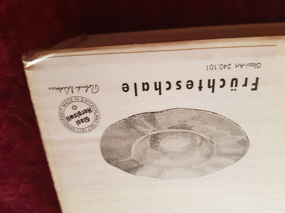 Glasi Hergiswil Bicchieri: Glas Hergiswil Fruchtschale 50cm – Nuovo e nell'imballaggio originale da Boswil venduto da Pjatla 1