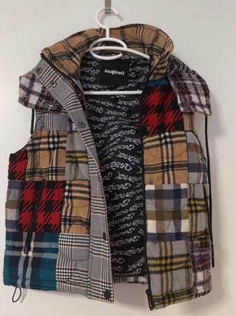 Desigual Gilet Patchwork Karomuster Groesse S