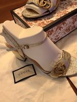 Gucci Sandalen Gold GG Grösse 37, Sommer-Must-Have!