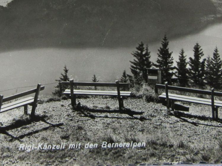 Cartoline postali: RIGI-KÄNZELI LU AK SCHMUSE-BÄNKLI BRIEF ODER ABFALL-KASTEN – Usato da Ettingen venduto da Hausi4711 1
