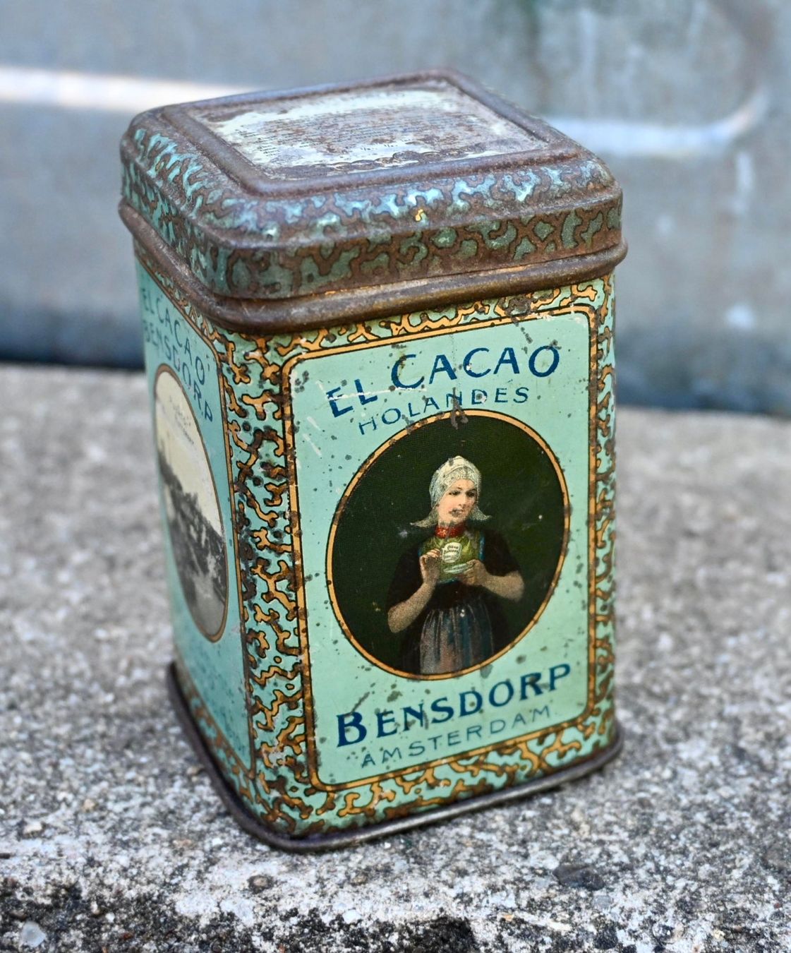 Barattoli: ANTIK Bensdorp Kakaodose EL CACAO exportversion JUGENDSTIL – Usato da Pfaffhausen venduto da mono_rec