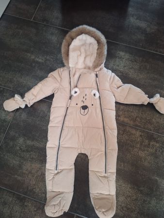 Baby Schneeanzug Fred & Flo beige Grösse 9-12M gebraucht