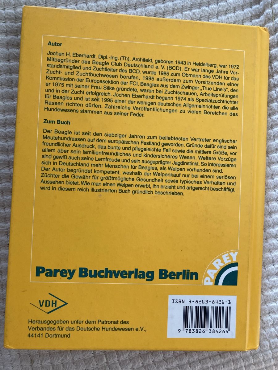 Bücher: Buch Der Beagle Jochen H. Eberhardt guter Zustand – Gebraucht aus Wolfwil von kreabea 1