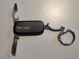 Porte-clés publicitaire vintage Ciba-Geigy multifonction.