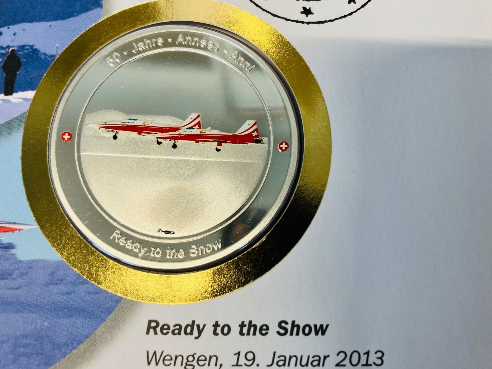 Medaglie: Patrouille Suisse  Numisbrief versilberte Medaille 2013 – Usato da Merenschwand venduto da Garfield2026 1