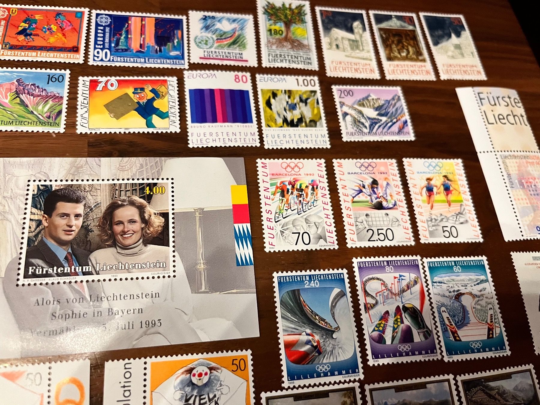 Tutti i francobolli: Postfrische Briefmarken aus Liechtenstein – Nuovo e nell'imballaggio originale da Zürich venduto da engebrunau 1