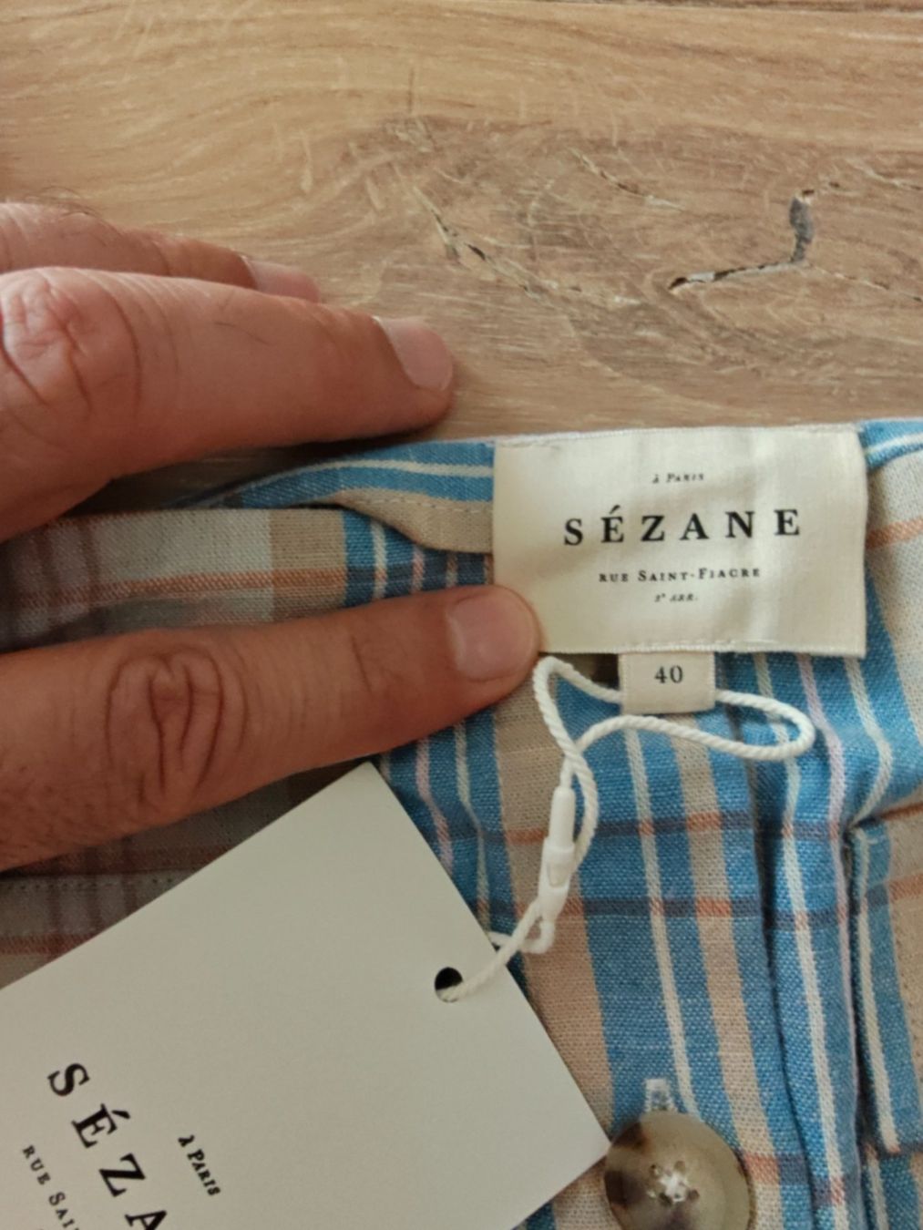 Top: Sezane Crop Top Karo Camel, Gr. 40, neu – Nuovo (secondo la descrizione) da Hedingen venduto da muse10 1
