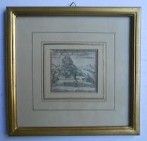 Schloss Forsteck. Kupferstich von 1745. Gediegen gerahmt.