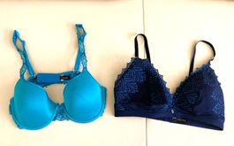BELDONA & Chantelle BH Set blau Spitzen Gr. M