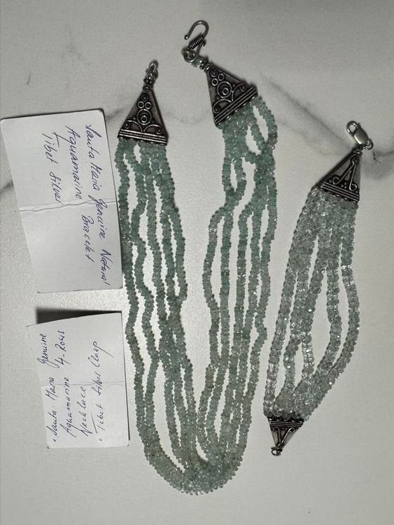 Altri gioielli: Aquamarin -Kette mit passendem Armband – Nuovo (secondo la descrizione) da Zürich venduto da Mr.Dachboden