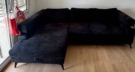 HOMIN Ecksofa Schwarz Chenille  neuwertig