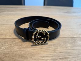 Gucci Lederguertel mit Schmuck-Schnalle, neuwertig!