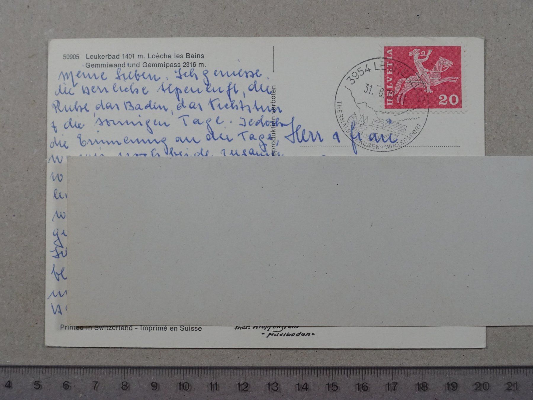 Ansichtskarten: Leukerbad, 1970 – Gebraucht aus Lenzburg von fh1 1