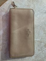 Coach Damen Portemonnaie Leder beige Reissverschluss