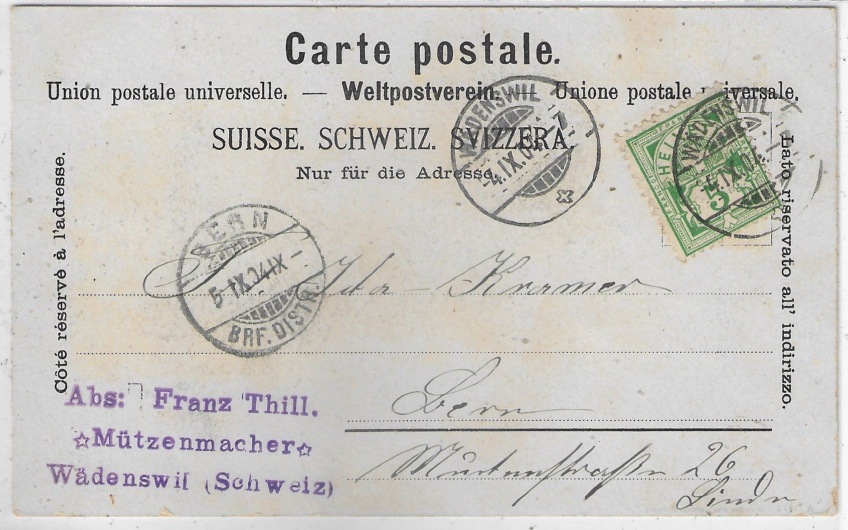 Cartoline postali: Gruss aus Wädensweil Wädenswil - Litho – Usato da Ettingen venduto da Kartenplanet 1