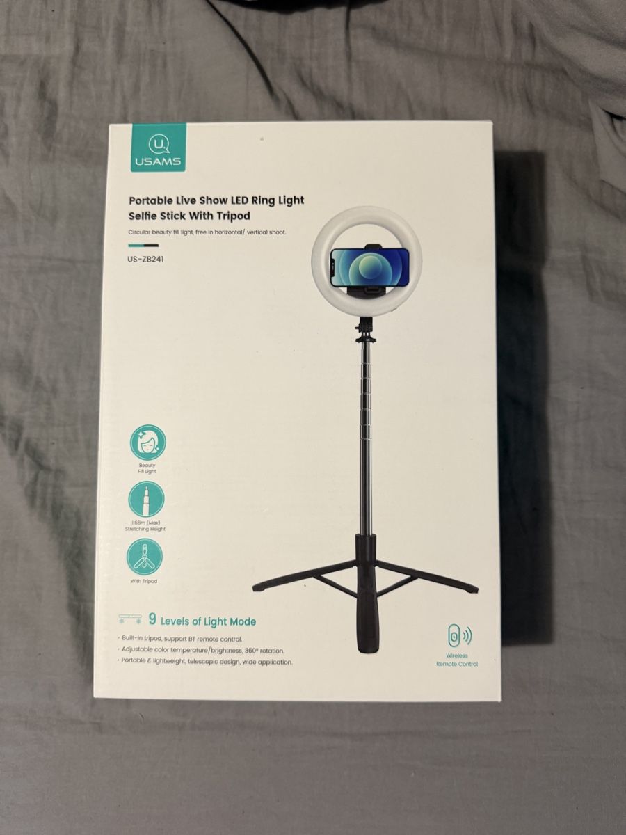 Supporti a parete: USAMS Ringlicht Selfie Stick mit Stativ neu – Nuovo (secondo la descrizione) da Madiswil venduto da Lukas_meier