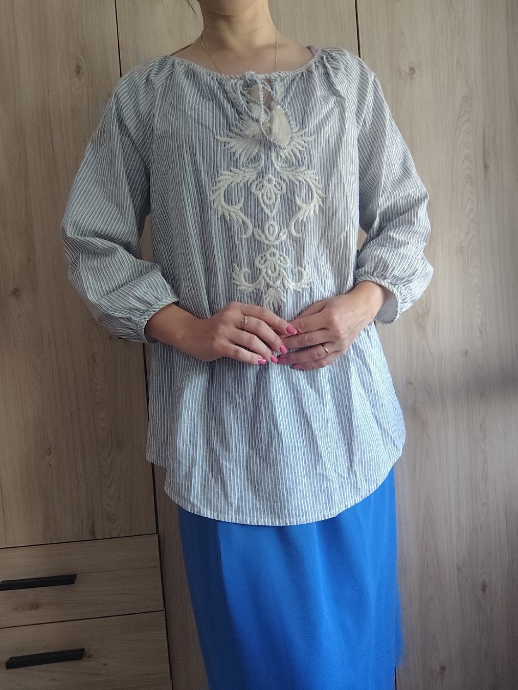 Zara Blusen: Zara Basic Collection striped embroidered blouse size M – Gebraucht aus Mägenwil von VintageGirly