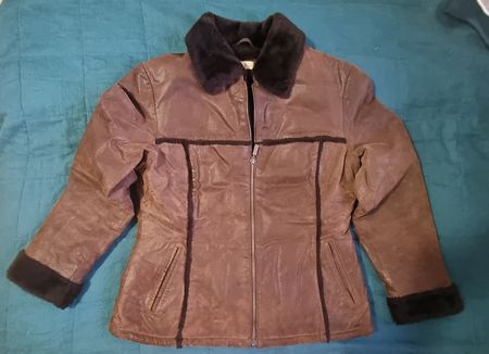 Damen Lederjacke braun gefüttert, Gr. 40