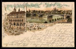 Litho Basel, Das Rathaus, Ortsansicht