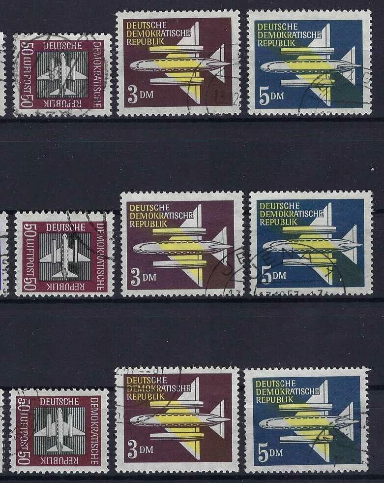 Tutti i francobolli: Luftpostmarken DDR 1957  Flugzeuge gest. – Usato da Hitzkirch venduto da walti1959 2