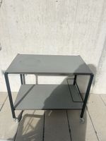 Servierwagen Metall grau mit Rollen gebrauchter Zustand