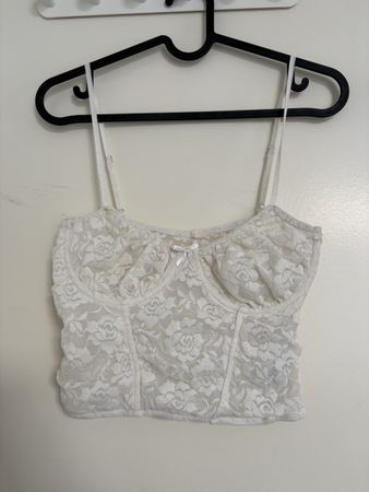 Spitzen top Damen weiss Grösse S- M