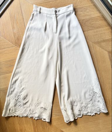 LUXE EDITION white embroidered culotte XS/34