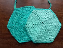 2 Topflappen aus Baumwolle, Handarbeit
