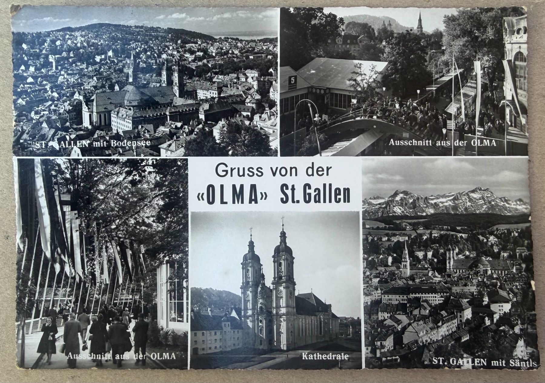 Cartoline postali: ST. GALLEN - Olma 1956 - Ansichtskarte – Usato da Tegerfelden venduto da siebenmacky