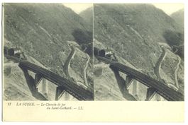 Le Chemin de fer du Saint Gothard. Carte Stéréoscopique.1900