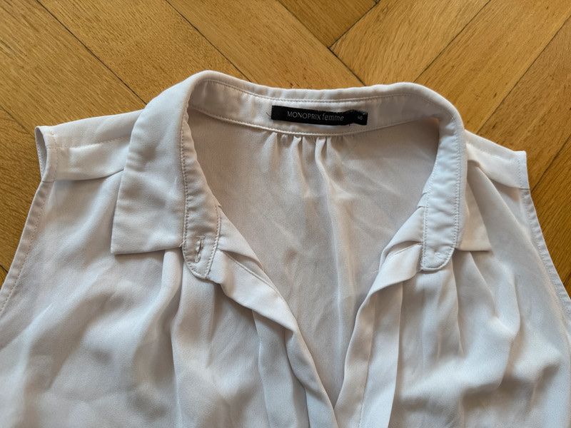 Top: Blouse / Chemisier élégant  Monoprix fluide blanc T.40 – Usato da Lausanne venduto da Stephaniesdressing 5