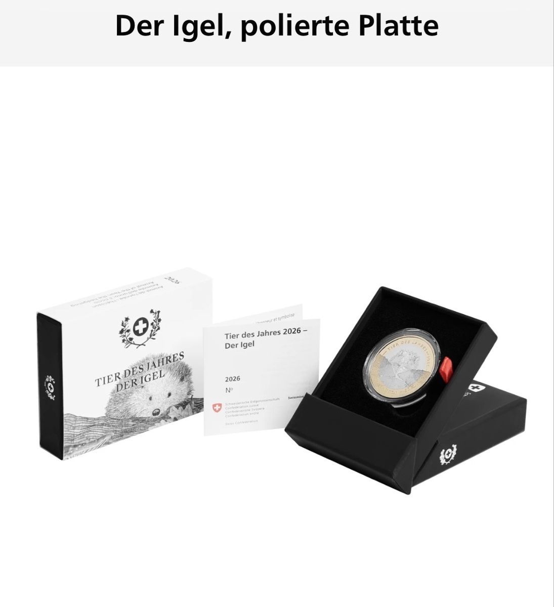Toutes les monnaies: Der Igel, polierte Platte – Neuf avec emballage d'origine à Wolhusen par Sss06 1