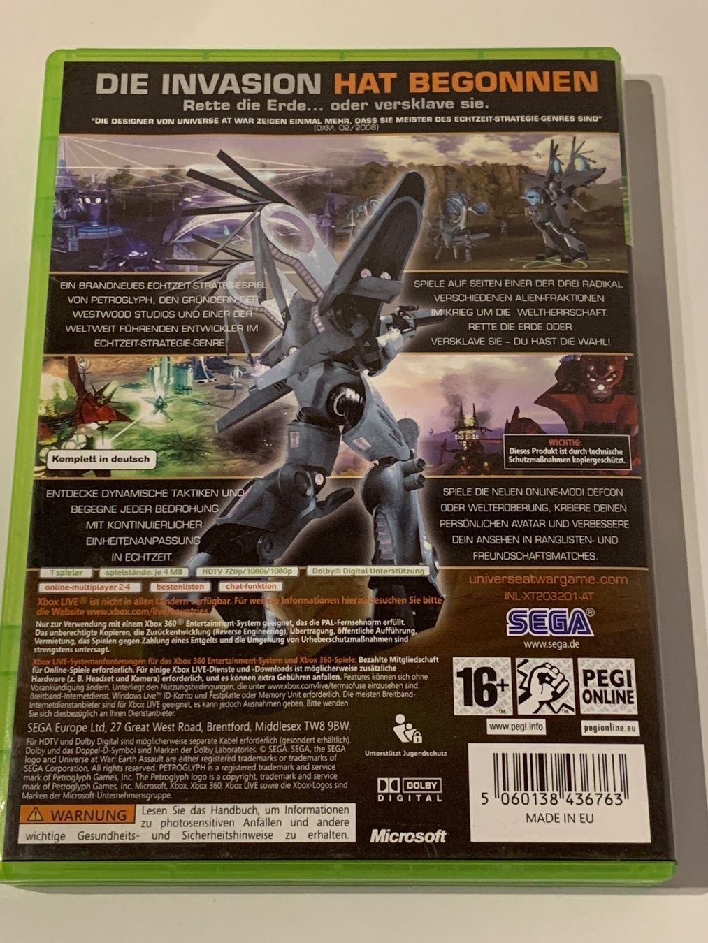 Microsoft Jeux: XBOX 360 Universe at War - Angriffsziel Erde – D'occasion à Kaiseraugst par Marsupower 1