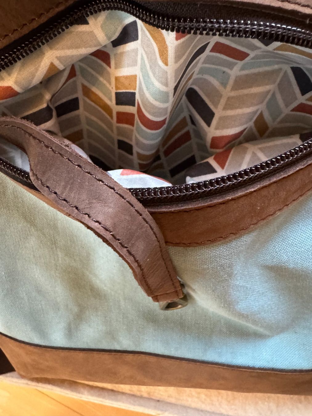 Zaini: Roll-Top Rucksack blaugrün mit braunem Leder – Nuovo e nell'imballaggio originale da Stäfa venduto da Mofi8712 5