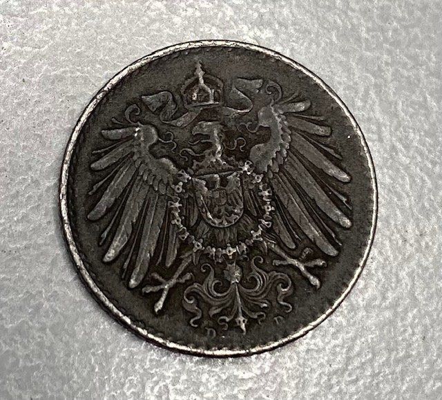 Alle Münzen: Deutsches Reich 5 Pfennig 1917 – Gebraucht aus Luzern von Kartenansicht 1