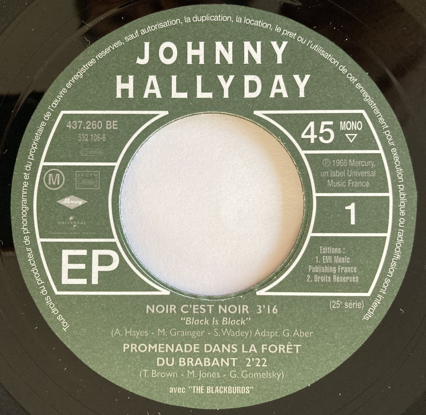 Dischi in vinile: JOHNNY HALLYDAY - NOIR C'EST NOIR – Usato da Bottens venduto da hotter-than-hell 2