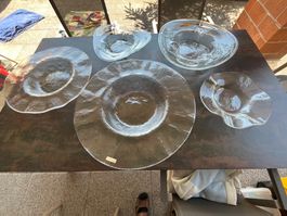 Konvolut von fünf Hergiswiler Glasschalen