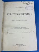 Buch Grundriss operatrive Geburtshilfe 1892 Dr.Fried.Schauta