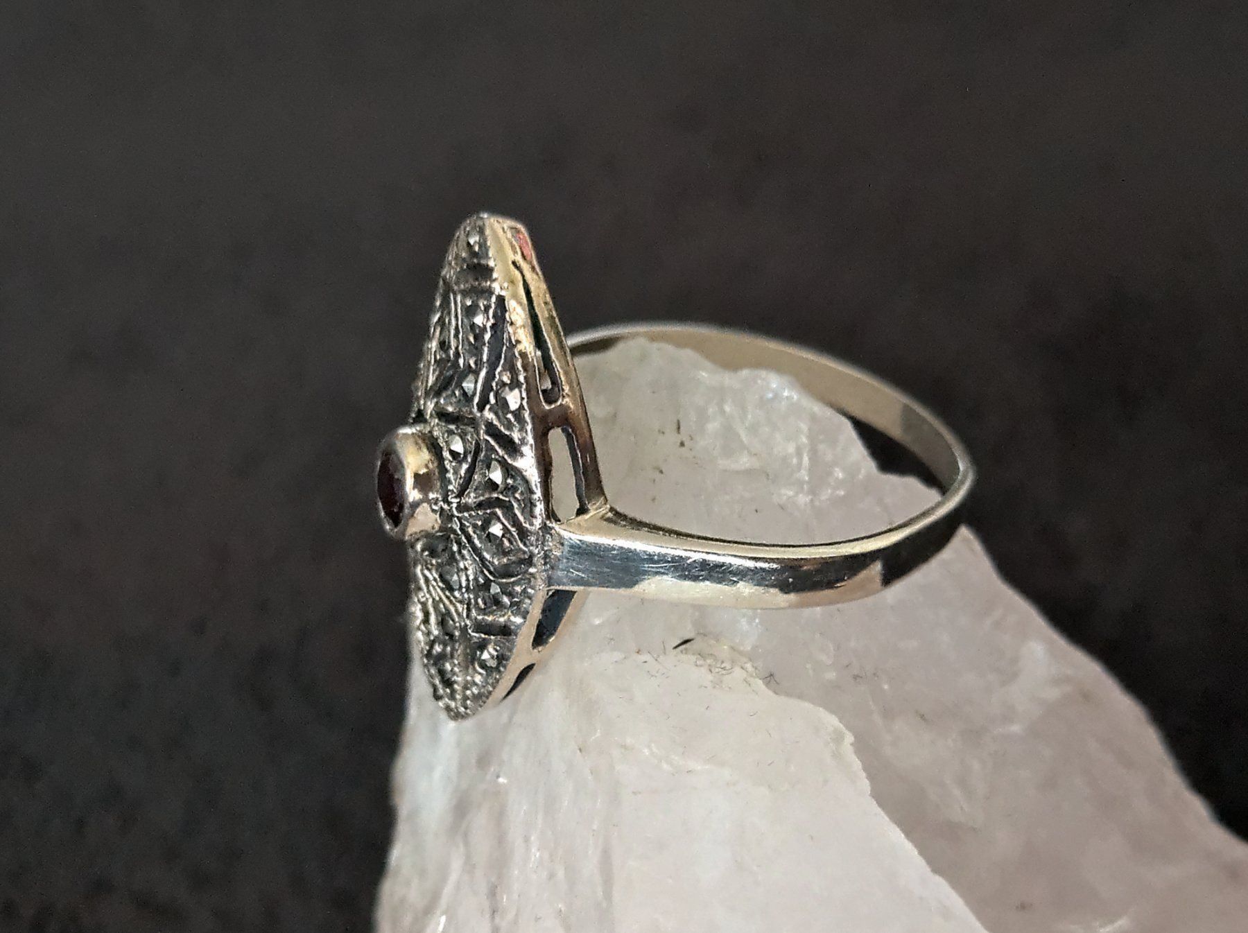 Anelli: Ring Silber 925 mit rotem Stein – Usato da Istighofen venduto da Ringparadies 2