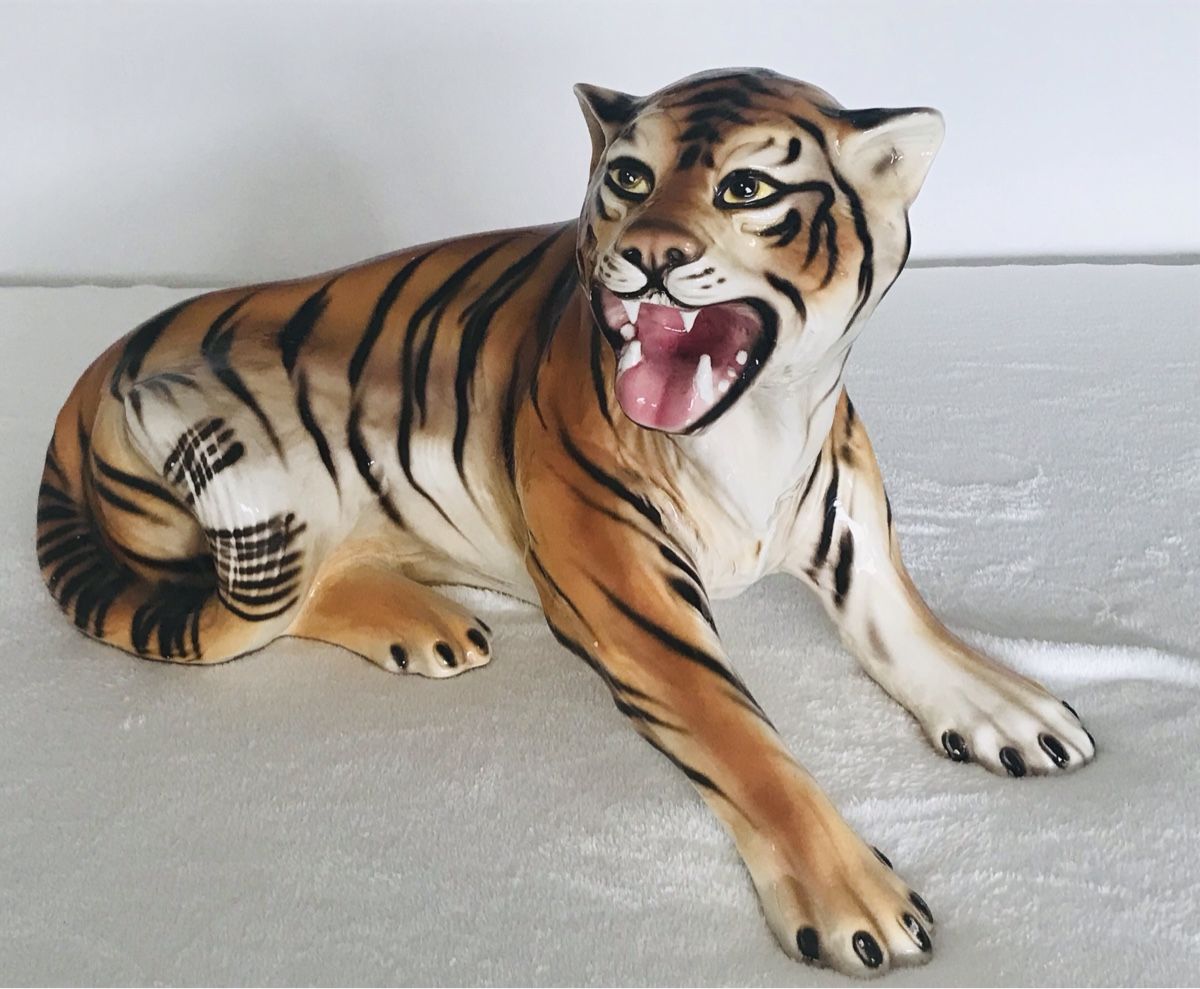 Statuette: Keramik Tiger – Usato da Münsingen venduto da Goldvreneli1897 1
