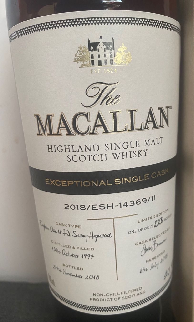 Macallan Bevande alcoliche: Macallan Exceptional Single Cask 2018 ESH-14369/11 51.3% – Nuovo e nell'imballaggio originale da Wettswil venduto da sch_mhr2 1